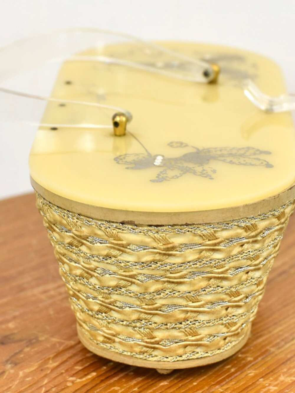 Vintage 1950s Lucite French Poodle Rhinestone Miami Hand Painted Box Purse - Picture 9 of 16